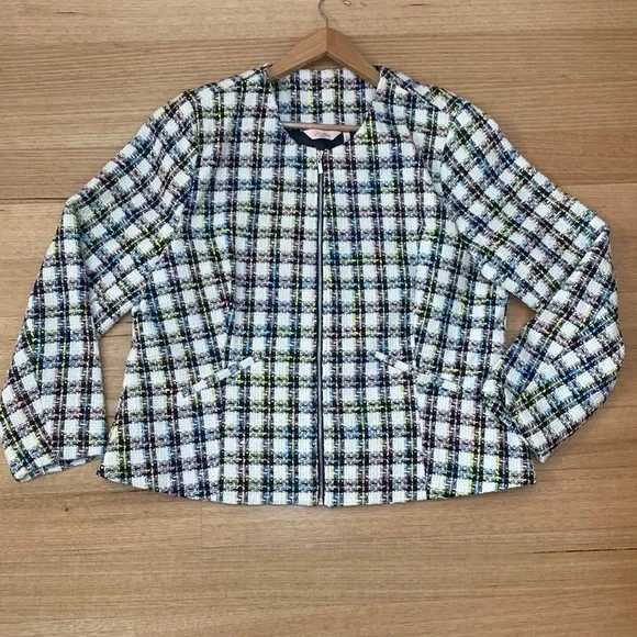 Millers - Long Sleeve Zip boucle jacket multi coloured check - Size 20 - Picture 2 of 8
